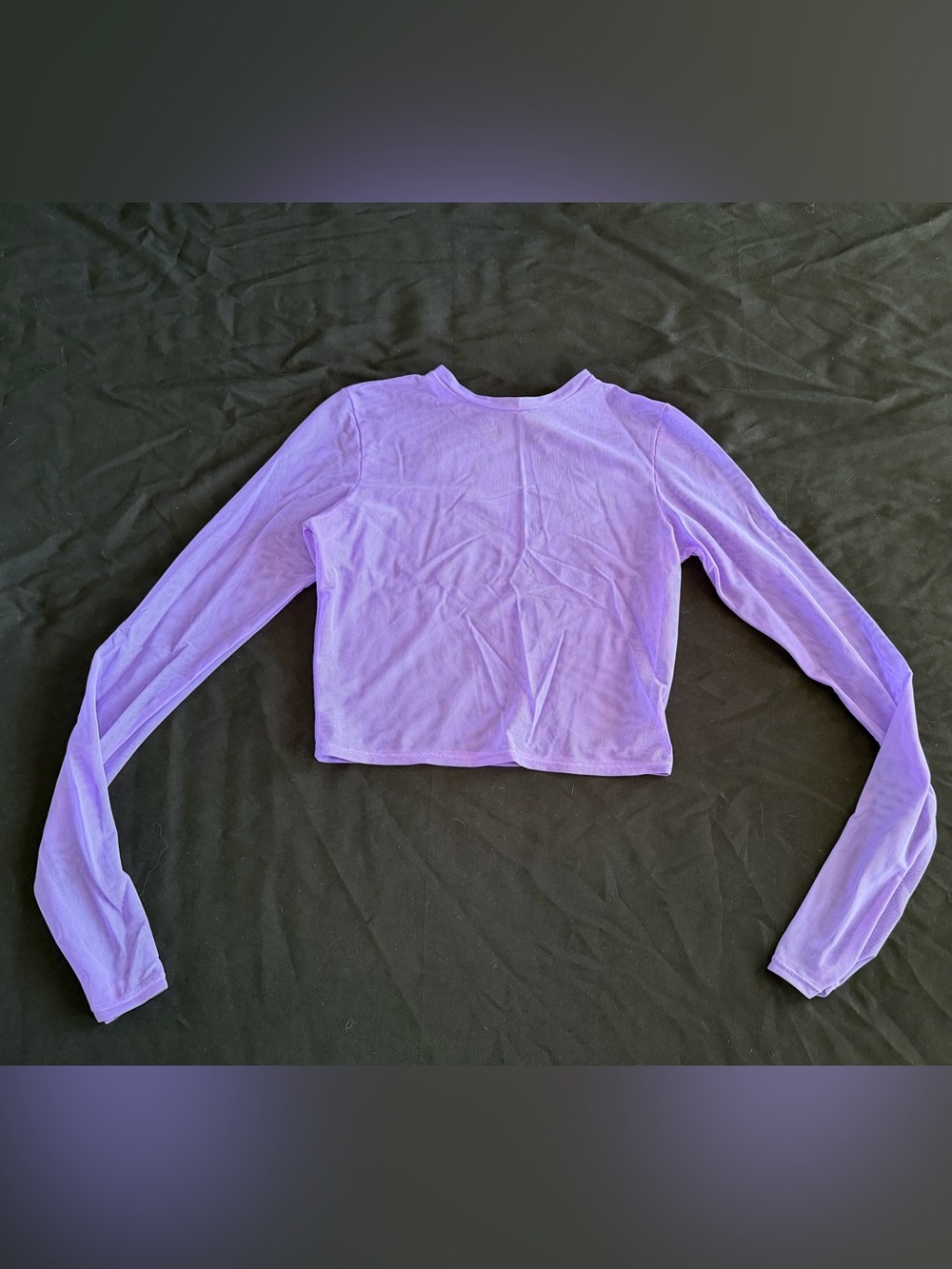 Triangl Swimwear Sheer Mesh Purple Cover Up Long Sleeve Top Women’s Size Large